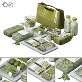 Decorative set for the kitchen in green