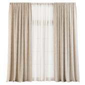 Linen Curtains with Tulle 2