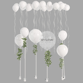 Set of balloons with ruscus branches