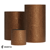 Concretika Collection of Planters Cylinder Surface Om