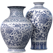 Декоративная итальянская фарфоровая керамическая ваза,вазон, горшок с узором ветки лотоса