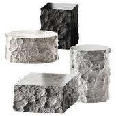 Stone slabs. Rough rock decorative shapes