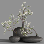 Cherry blossom branches in “Submarine” vases from 101cph
