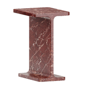 Cb2 I Beam Red Marble Side Table