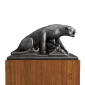 Lying panther sculpture