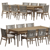 Four Hands Rosen Outdoor Dining Table set