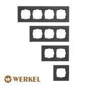 ОМ Рамки из шлифованного алюминия для розеток и выключателей Werkel Alumax черный