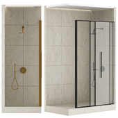 Shower cabin with partition