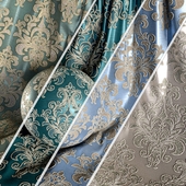 Damask Jacquard Brocade Fabric material (in 4 color themes) -01