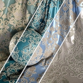 Damask Jacquard Brocade Fabric material (in 4 color themes) -02