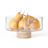 Lotta Pedestal Bowl, LSA International with pears
