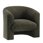Retro style armchair made of textured Nolami fabric
