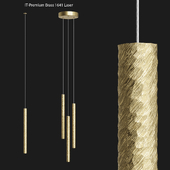 Stylish pendant lamp made of brass pipe with texture IT Premium Brass 1641 Laser-1, IT Premium Brass 1641 Laser-3