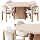 Truett Dining Chair and Keating Round Table by Lulu & Georgia