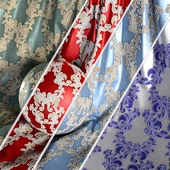 Damask Jacquard Brocade Fabric material (in 4 color themes) -03
