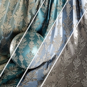 Damask Jacquard Brocade Fabric material (in 4 color themes) -08