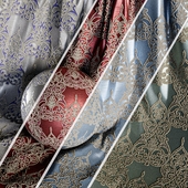 Damask Jacquard Brocade Fabric material (in 4 color themes) -09