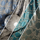 Damask Jacquard Brocade Fabric material (in 4 color themes) -11