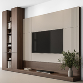 TV Wall Wood and Beige - Set 134