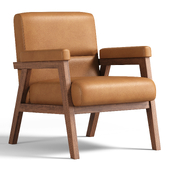 Arnee Wooden Upholstered Armchair