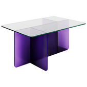 Acrylic Purple Coffee Table with Clear Top by Chairish