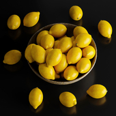 Lemons in a Ceramic Bowl