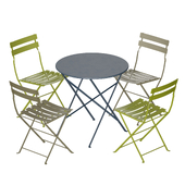 Outdoor Metal Folding Furniture Table and Chair for Cafe