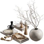 Decorative set with branches and beads