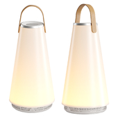 Uma Sound Lantern in Aluminum and Tan