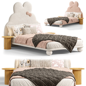Moderna White Pine Wood Low Loft Kids Bed