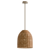 Single Rattan Bell Dimmable Pendant