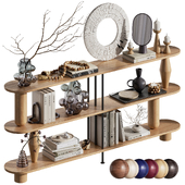 Shelf with decor VAZOO 2 regal - 3 long shelves