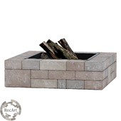 OM "RocArt" Fire bowl (square, Plaza) made of artificial stone