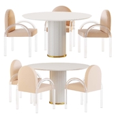 Upholstered Dining Arm Chair with Round Table