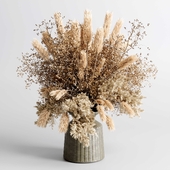 pampas dry flowers in a concrete vase bouquet 52