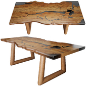 Dining table made of wood slab "Charisma"