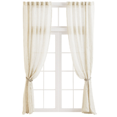 Linen Tulle Curtains with Rope Tiebacks