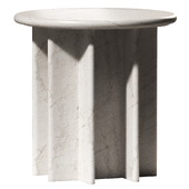 CB2 Pasar white marble side table