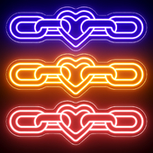 Heart In Chains Neon Sign