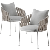 TALENTI FRAME DINING ARMCHAIR WHITE SILVER