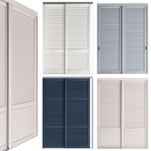 Sliding louvered compartment doors