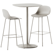 Fiber Bar Stool and Soft Cafe Square Table by Muuto