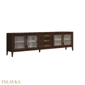 OM Media console glass 4-door with drawers in minimalist style