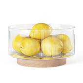 Serving dish for fruits with lemons