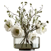 Bouquet with anemones and branches
