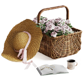 Decorative set with basket