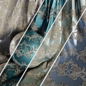 Damask Jacquard Brocade Fabric material (in 4 color themes) -12