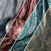 Damask Jacquard Brocade Fabric material (in 4 color themes) -13