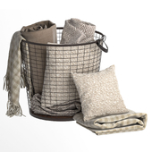 Decorative set with pillows and blankets