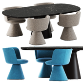 Flair O&#39; chair and Allure O table by Bebitalia